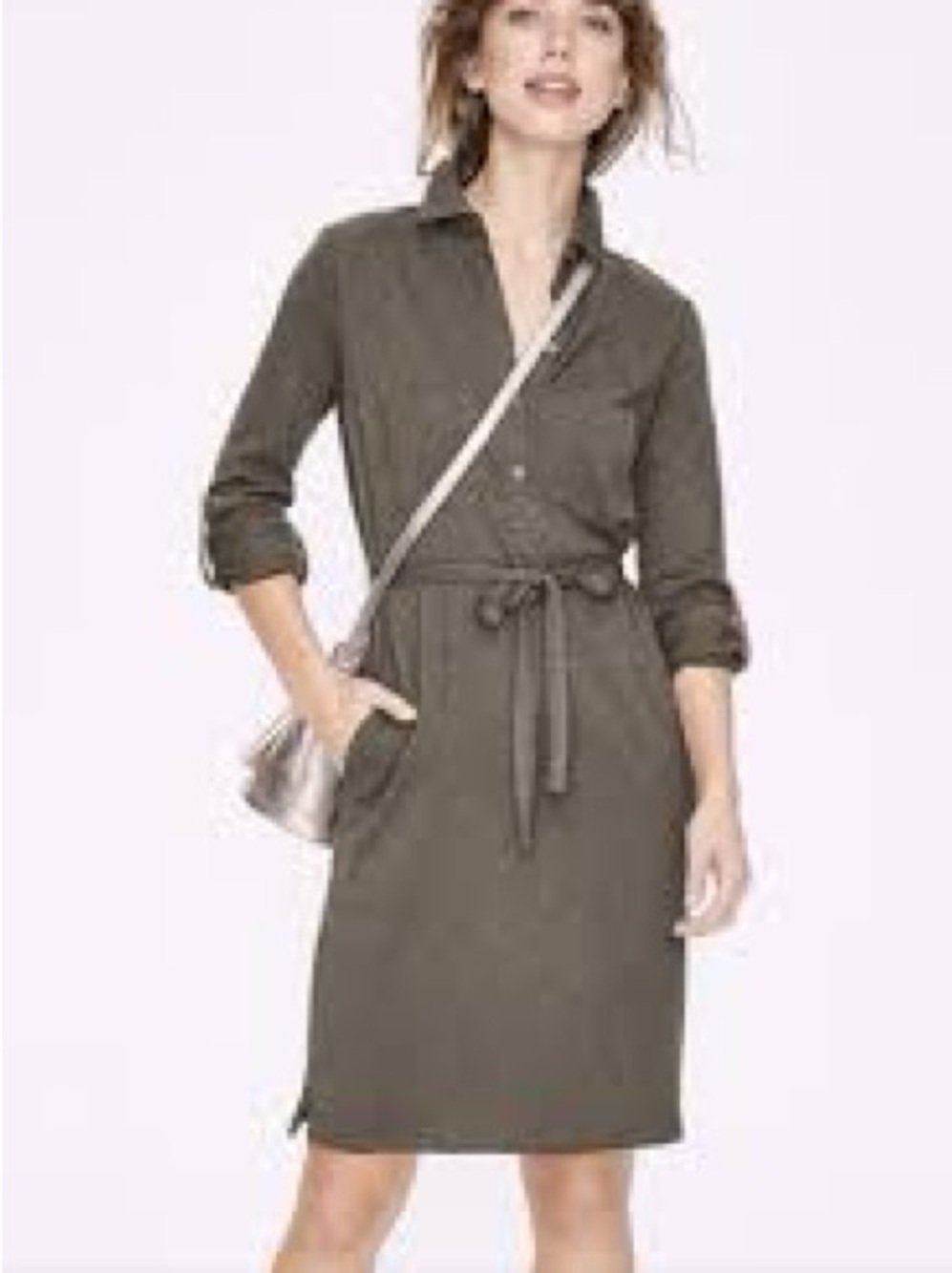 Boden Dark Olive Long Sleeve Dress